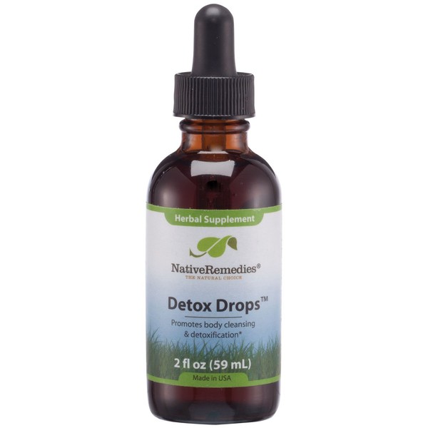 Native Remedies Detox Drops - All Natural Herbal Supplement Promotes Systemic Body Cleansing, Toxin Release and Liver Function and Detoxification - 59 mL