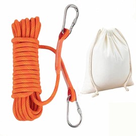 ILLIDAN Tent Rope, 3.4 inches (10 mm) x 16.4 ft (5 m), Orange, Guy Rope, Paracord Rope, Tent Rope, Guy Line, Tarp Rope, Windproof, Camping, Outdoors, Storage Bag Included