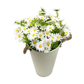 SAING S A I N G 10 Bundles Artificial Daisy Flowers Faux Plants for Outdoors Fake Flowers UV Resistant No Fade for Garden Porch Patio Window Box Decoration (White)