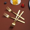 Golden Dinner Forks 6 Pieces, Kyraton Titanium Gold Plated Stainless