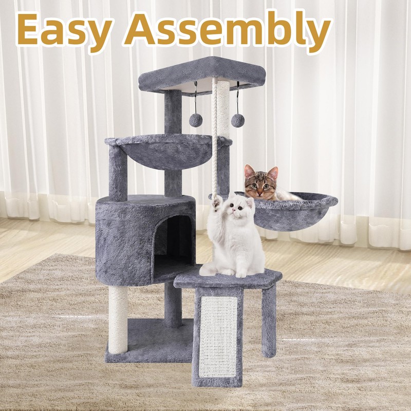 Xin Three Layer Cat Tree with Cat Condo and Two