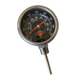 Black Face BBQ Grill Thermometer 50F-900F High Temp Range Heavy Duty Premium Quality Smoker Thermo 2 Inch or 3" with M8 or 1/2 NPT Thread (Top Mount, 3 in. Face, 2.5 in. Stem 1/2" NPT)