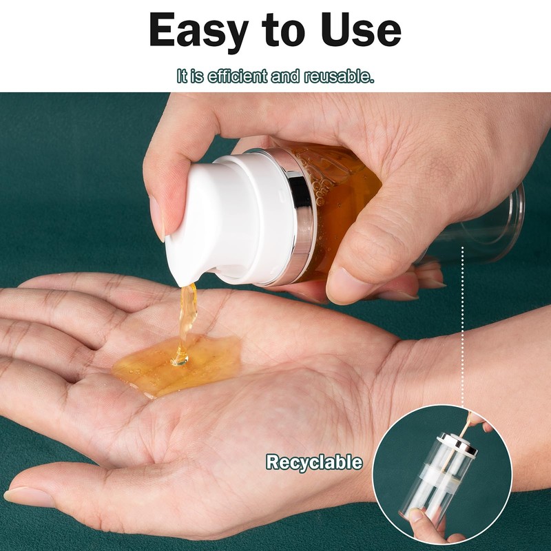 Decorniqu 7 Pack Airless Pump Bottles 3.4oz/100ml Travel Pump Bottles