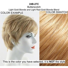 Easihair Provocative Ponytail Color 24B/27C Butterscotch - 14" - 20" Length Claw Clip On Hair Attachment Synthetic Wavy Layered Pony Optional Easi Drawstring Bun Base Bundle Maxwigs Booklet