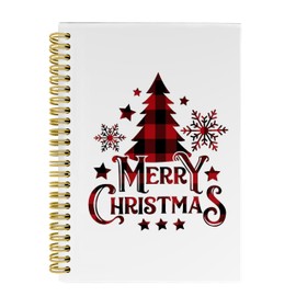 Knibeo Plaid Christmas Tree Notebook Journal - Christmas Notebook, Christmas Tree Notebook, Gifts for Christmas, 5.5×8.3 Lined Paper Spiral Bound Notebook with 164 Pages
