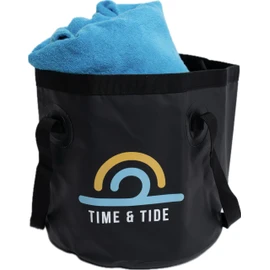 Time & Tide All-Purpose Collapsible Bucket - Your Outdoor Companion for Adventure, Camping, and Surfing - Versatile in 12L & 20L Sizes (Black, 12 litres)