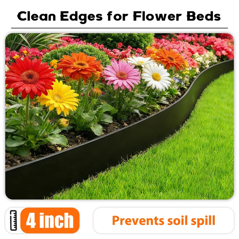 ESOHOT 4 inch Tall Landscape Edging Kit 100FT Garden Edging