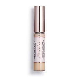 Makeup Revolution Corrector para ocultar e hidratar, cobertura completa y acabado mate, C5 para tonos de piel claros, vegano y libre de crueldad, 0.7 onzas líquidas