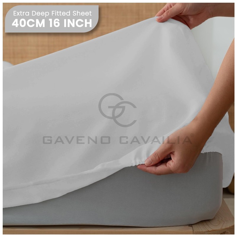GC GAVENO CAVAILIA Deep Fitted Sheets Double Bed | Extra
