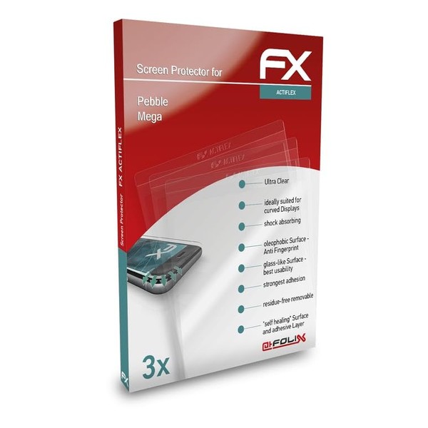 atFoliX Schutzfolie kompatibel mit Pebble Mega Folie, ultraklare und flexible