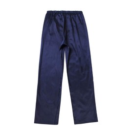 Pantalones de Pijama de satén para Hombre, Pantalones Largos de Pijama con cordón, Azul/Patchwork, Large