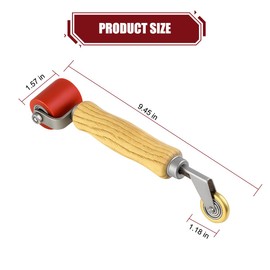 BESULEN Car Seam Roller, 40mm Silicone Seam Rolling & 6mm Brass Detail Penny Roller, Vehicle Audio Sound Deadening, Dual Head Smooth Wheel Rolling Tool with Easy Grip Handle, Universal Fit