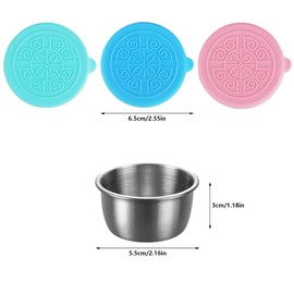 RNHDLY Salad Dressing Container to Go 3x50ML Stainless Steel Salad Dressing Pots, Sauce Pots Reusable, Condiment Containers with Lids for Sauce, Dips, Ice Cream