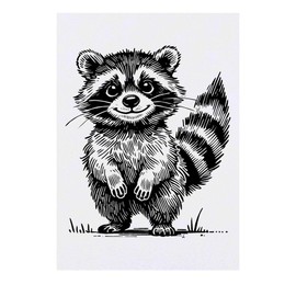 'Happy Baby Raccoon' Temporary Tattoo - Water Resistant, Skin-Safe, Non-Toxic Transfer (TO00081359)