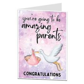 LimaLima New Baby Boy Or Girl Congratulations Pregnancy Welcome Card Baby Shower New Mum Dad You're Going To Be Amazing Parents