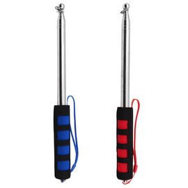 WANGCL 2 Pieces Telescopic Flagpole, Portable Flagpole and 10 Pieces Flagpole Clip Hooks for Teacher Classroom Touring Guide Banner Flag (2m)