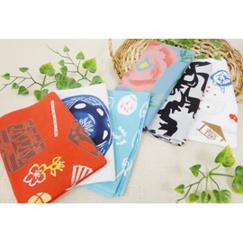 Chusen-Dyed Hand Towel, Handkerchief, 14.6 x 38.6 inches (37 × 98 cm)