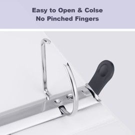 Comix 2 in Durable One-Touch 3 Ring View Binders, 2" Slant D Ring Binder Holds 8.5" x 11" Paper, 6-Pack (White)