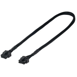 YieJoya PCIE Cable for EVGA, 65 cm Male to Male 8 Pin to 6+2 Pin GPU Power Cable Sleeve Cable for EVGA G+ G2 G3 G5 G6 GA GM GT P2 P3 P5 P6 P+ T2 T3 (Black 18AWG, 65 cm)
