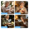 Dilzekui 5X&10X Neck Handheld 2-in-1 Magnifying Glass for Reading w/Light