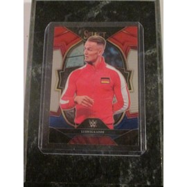 LUDWIG KAISER (SMACKDOWN) 2023 SELECT WRESTLING COLLECTIBLE CARD MOUNTED ON A "4 X "6 BLACK MARBLE PLAQUE