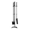 Fire Beauty Fireplace Tools Set 4 Pieces Black Wrought Iron