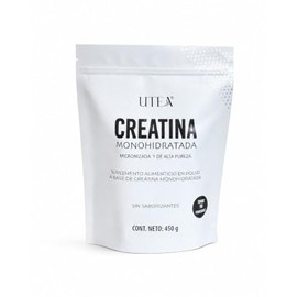 Creatina Monohidratada Micronizada en Polvo, Sin Saborizantes, 450 g, Rinde 90 Porciones, Suplemento Deportivo para Entrenamiento                     