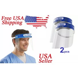 Unbranded 2 PCS Safety Full Face Shield Reusable Washable Protection Cover Face Mask
