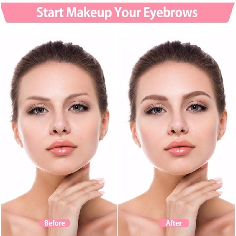 12 Pairs of Eyebrow Stencils + Eyebrow Shaper + Holder,