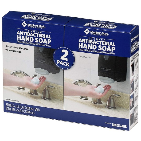 Proforce/Members Mark Commercial Foaming Antibacterial Hand Soap 2 Pack Refills, 33.8 Fl. Oz