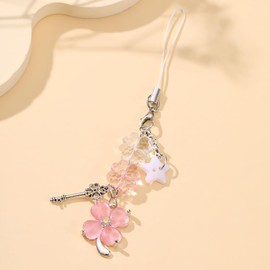 PUCAPOCO St. Patrick's Day Clover Phone Charm Four-Leaf Clover Shamrock Phone Charm Key Star Phone Bag Charms Accessories 2PCS (Pink)