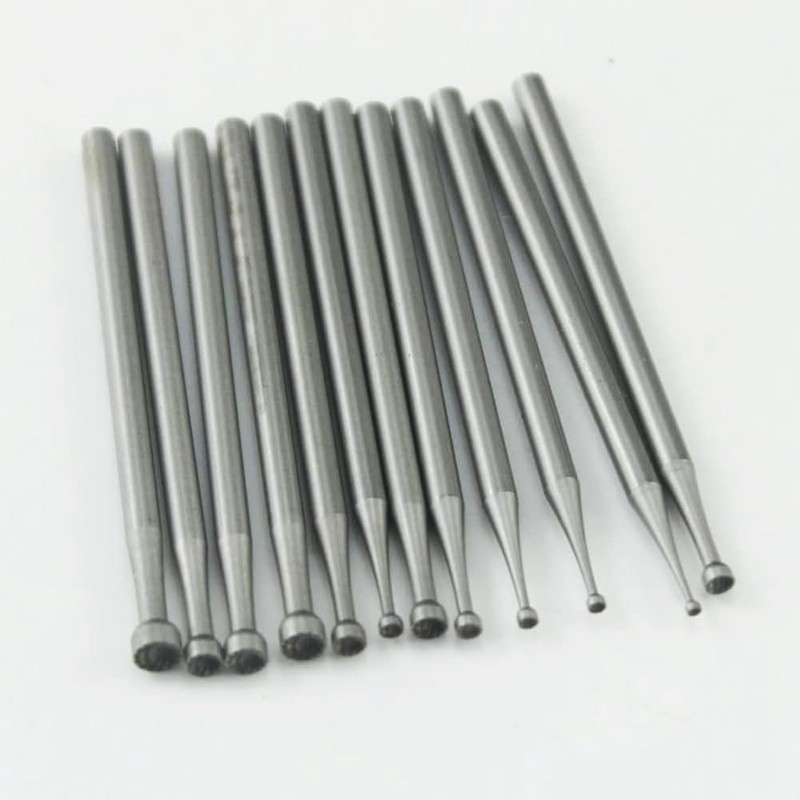 12 Pcs Round Cup Burr Set, 3/32Inch Shank Wire Rounder