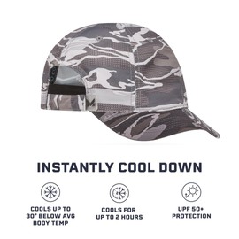 MISSION Cooling UPF Performance Hat - Unisex One Size Cap for Workouts, Golf & Running - Sweat & Water Activated Technology - (Matrix Camo Silver)
