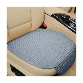 povtii 2PCS Car Seat Bottom Cover Pad, Comfortable Auto Front Seat Button Cushion Pad with Pocket, Breathable Vehicle Seat Protector Mat, Universal Truck SUV Van Car Accessories (Gray)