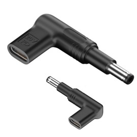 Fine-R USB-C Input, DC 0.19 x 0.07 inches (4.8 x 1.7 mm) Output, 19.5 V, 100 W, Mainly Compatible with HP ASUS Laptops, PD Charging, Conversion Adapter, Plug, Fast Charging (PL Insurance) (13-4817)