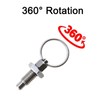 2 Pieces Spring Plunger with Pull Ring, Stainless Steel Locking