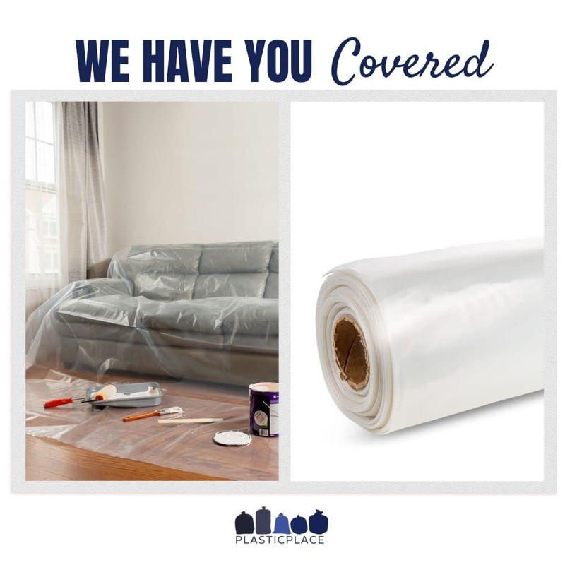 Plasticplace PS101006 Extra Heavy Clear Plastic Sheeting │ 6 Mil