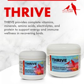 Morning Bird Thrive 3 Oz - Multi-Vitamin Bird Supplement Designed for Immune and Recovery Support - Formulated for Sick or Injured Birds - Protein Supplement and Energy Booster for All Adult Birds