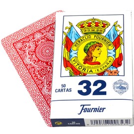 Fournier No. 32, 50 Cards Spanish, Blue/Red (f20993)