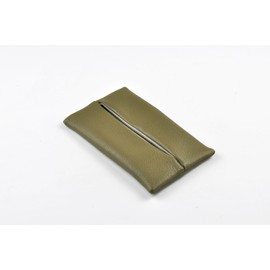Pocket Tissue Holder for Purse, Soft PU Leather Travel Tissue Cover for Go Pack Tissue (Olive)