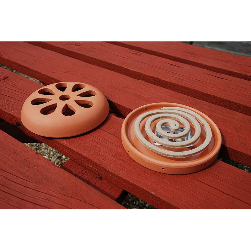 Highlight Citronella Terracotta Burner with 3 Incense Coils (Discreet and