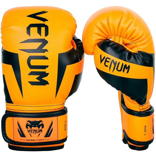 Venum Kids Elite Boxing Gloves, Neo Orange, Medium (6-8 Years)