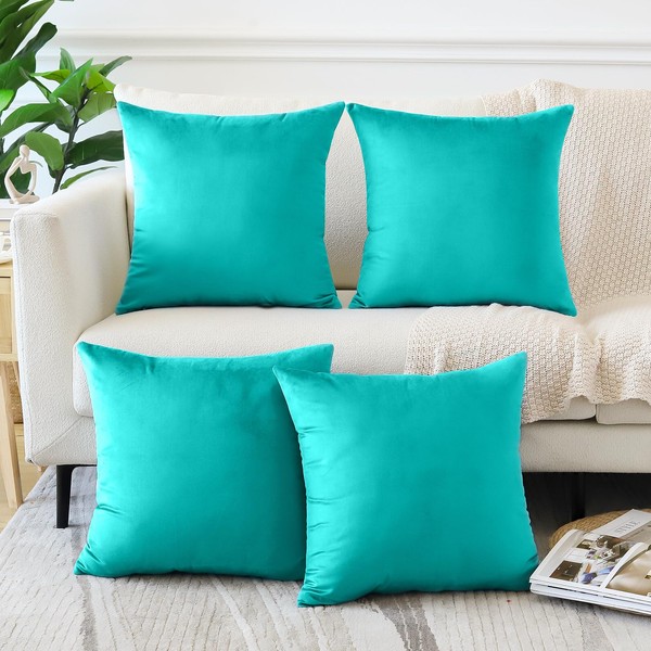 OTOSTAR Set of 4 Decorative Throw Pillow Covers Soft Velvet