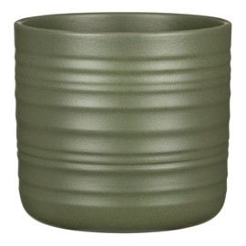 Scheurich Cottage Ceramic Flower Pot - Forest Green, 16.6cm Diameter, 15.3cm High, 2.6L Vol.