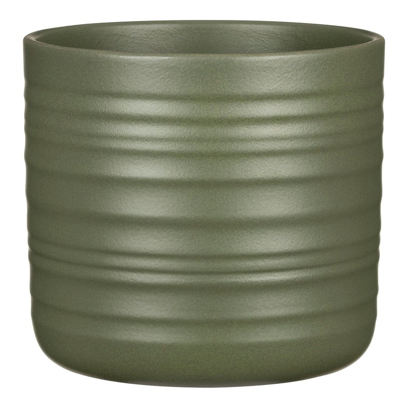 Scheurich Cottage Ceramic Flower Pot - Forest Green, 16.6cm Diameter,
