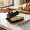 Porcelain Butter Dish with Lid for Countertop, Farmhouse Butter Holder