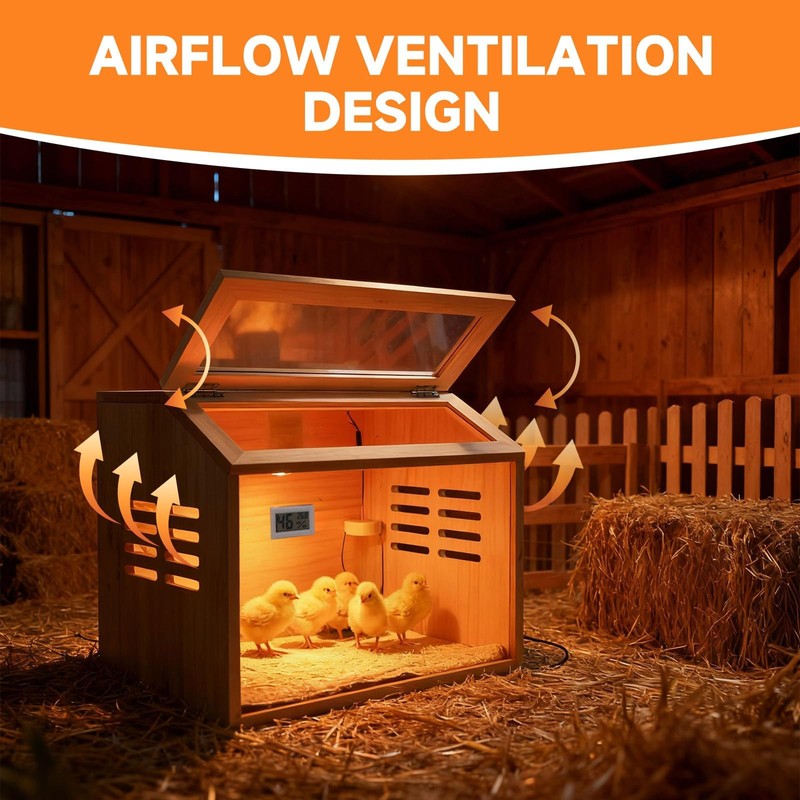 Brooder Box for Chicks Thick Wooden Chicken Brooder Box with