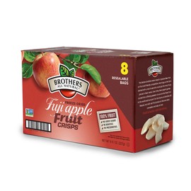 Brothers All Natural Freeze Dried Fruit Crisps, Fuji Apple, 1 Oz (Pack of 8), Made with 100% Fruit, Gluten Free, Soy Free, Vegan, Healthy Snack, Resealable Pouch