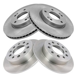 TRQ Front & Rear Brake Rotors Set Compatible with 2003-2008 Hyundai Tiburon