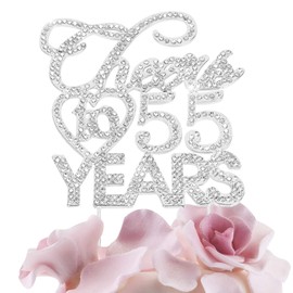 Sweet 16 Decoración para tarta para 16 años de cumpleaños o 16 aniversario de boda con diamantes de imitación, color plateado (dorado), 55